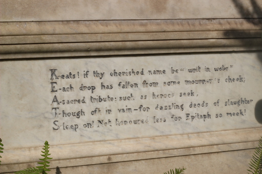Epitaffio Jhon Keats, il cimitero acattolico