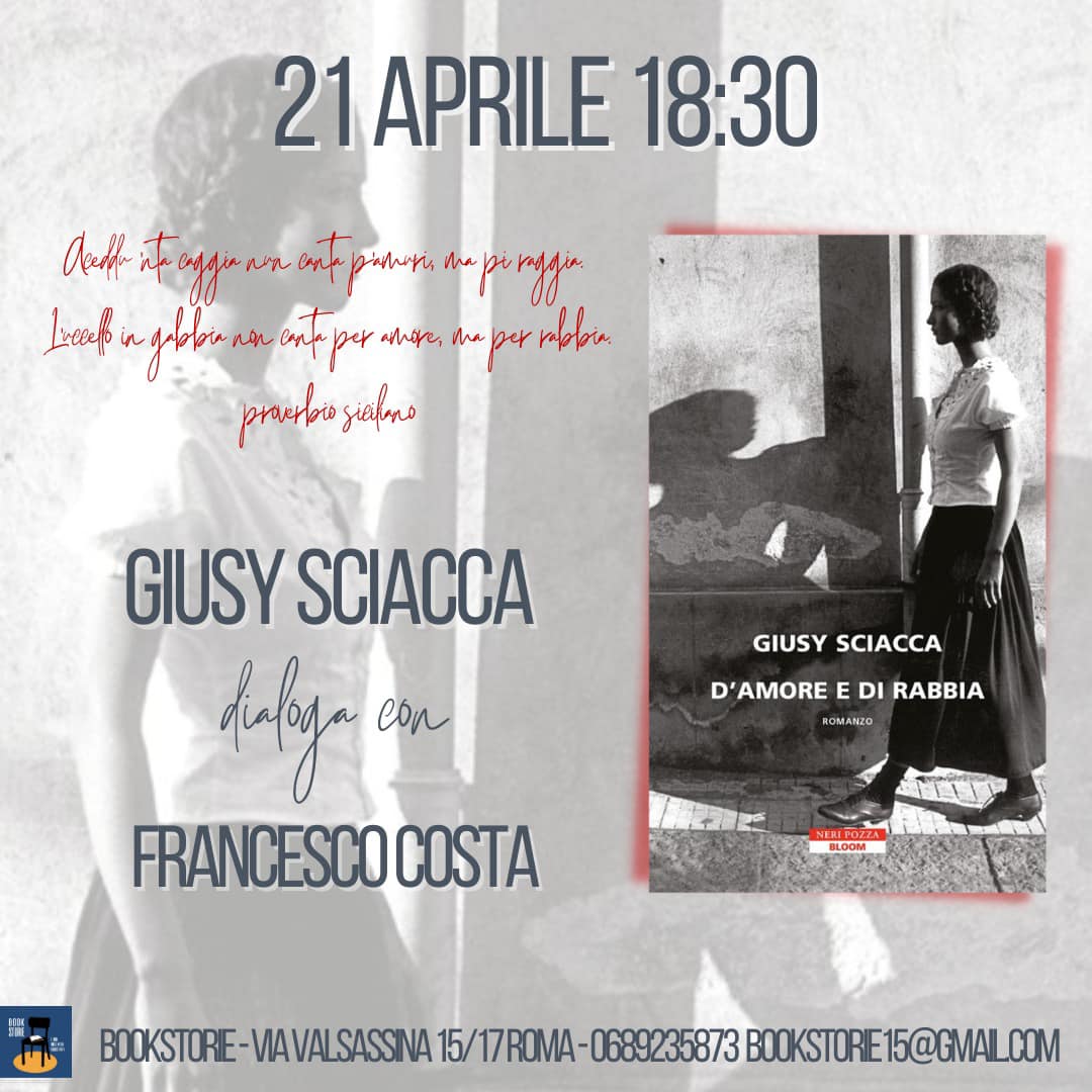 Giusy Sciacca presenta “D’amore e di rabbia” a Roma