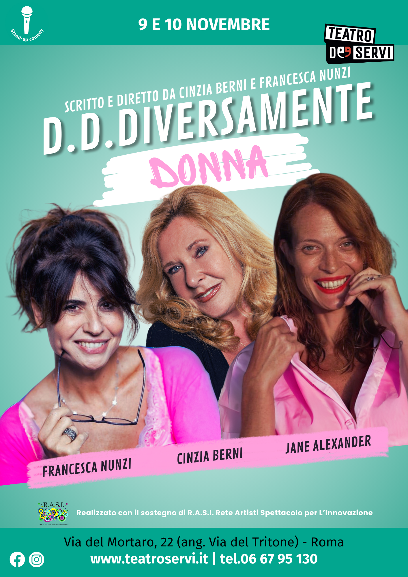 Stand up comedy al femminile al Teatro de’ Servi dal 7 al 10 novembre